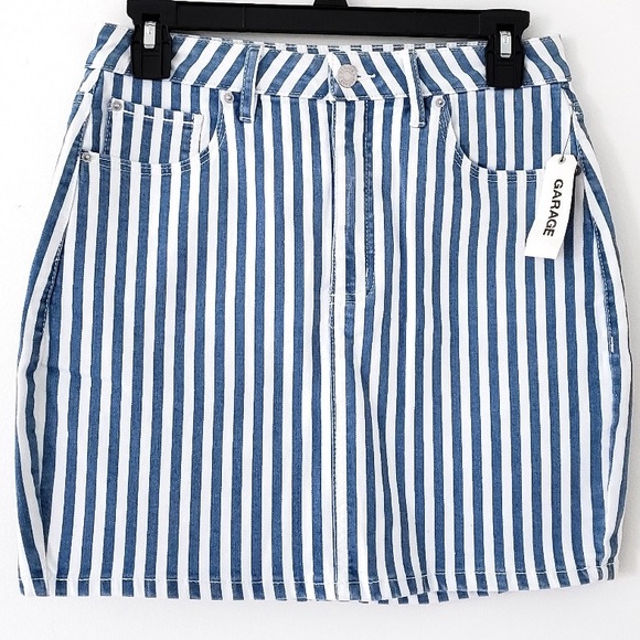 Garage Striped Denim Mini Skirt size xs - Picture 2 of 2